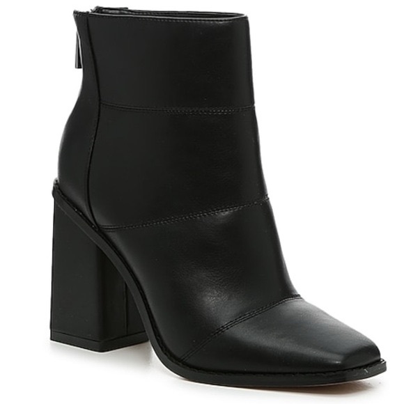 Jessica Simpson Shoes - Jessica Simpson Marlea Black Faux Leather Block Heel Booties Women’s Size 9